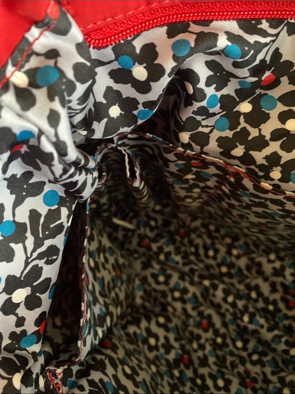 Vera Bradley Bright Red Quilted Tote with Front Zip Pocket - Picture 9 of 9